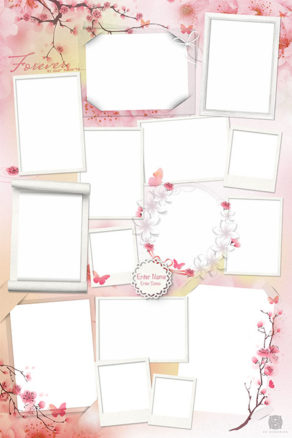 xomemories_Cherry Blossom Memorial Photo Collage Template
